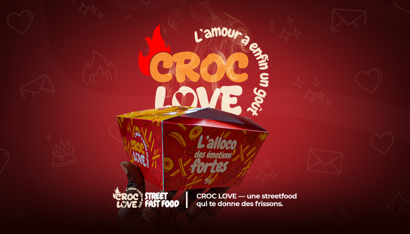 Pack Croc Love présenté sur fond rouge avec le slogan Croc Love.
