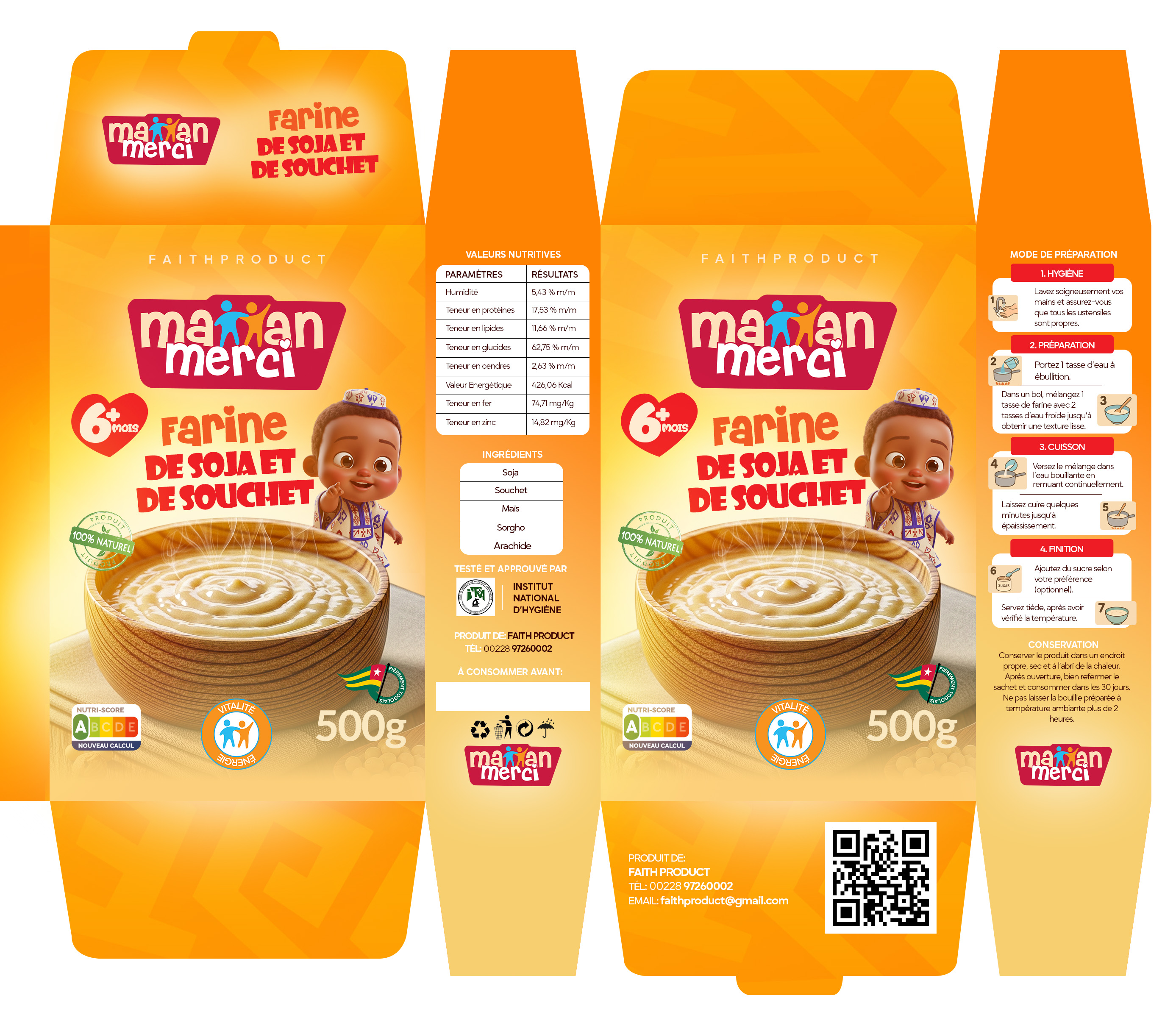 Maquette branding Maman Merci en situation.